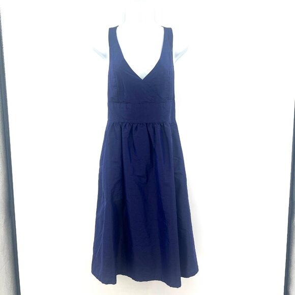 Lula Kate Deep Blue 100% Silk Cross Back Embellished Dress Women's 8 - Picture 1 of 9
